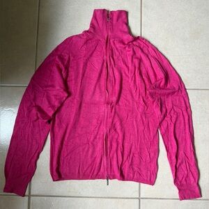 Womens PIERRI NEW YORK Pink Full-Zip Mock Neck Cardigan Sweater Sz XL -VerySoft